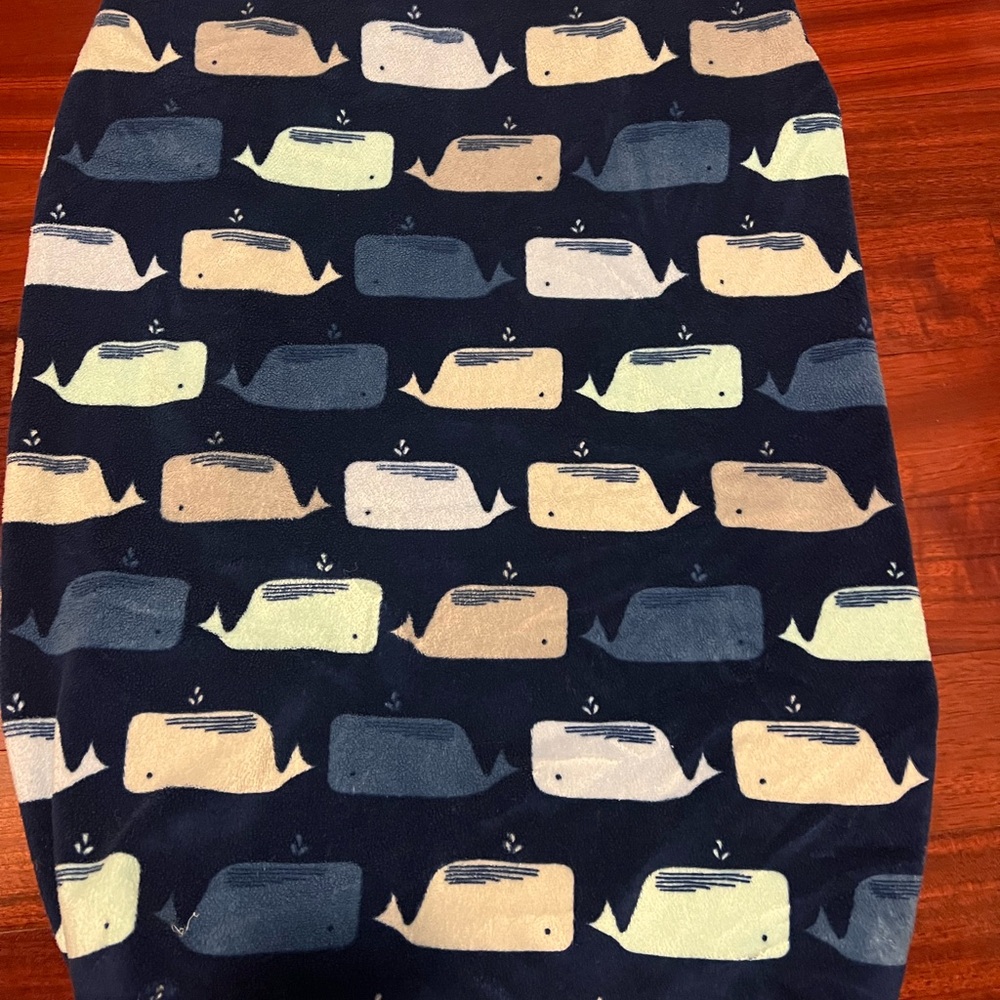 Cloud Island Navy Whale changing table cover